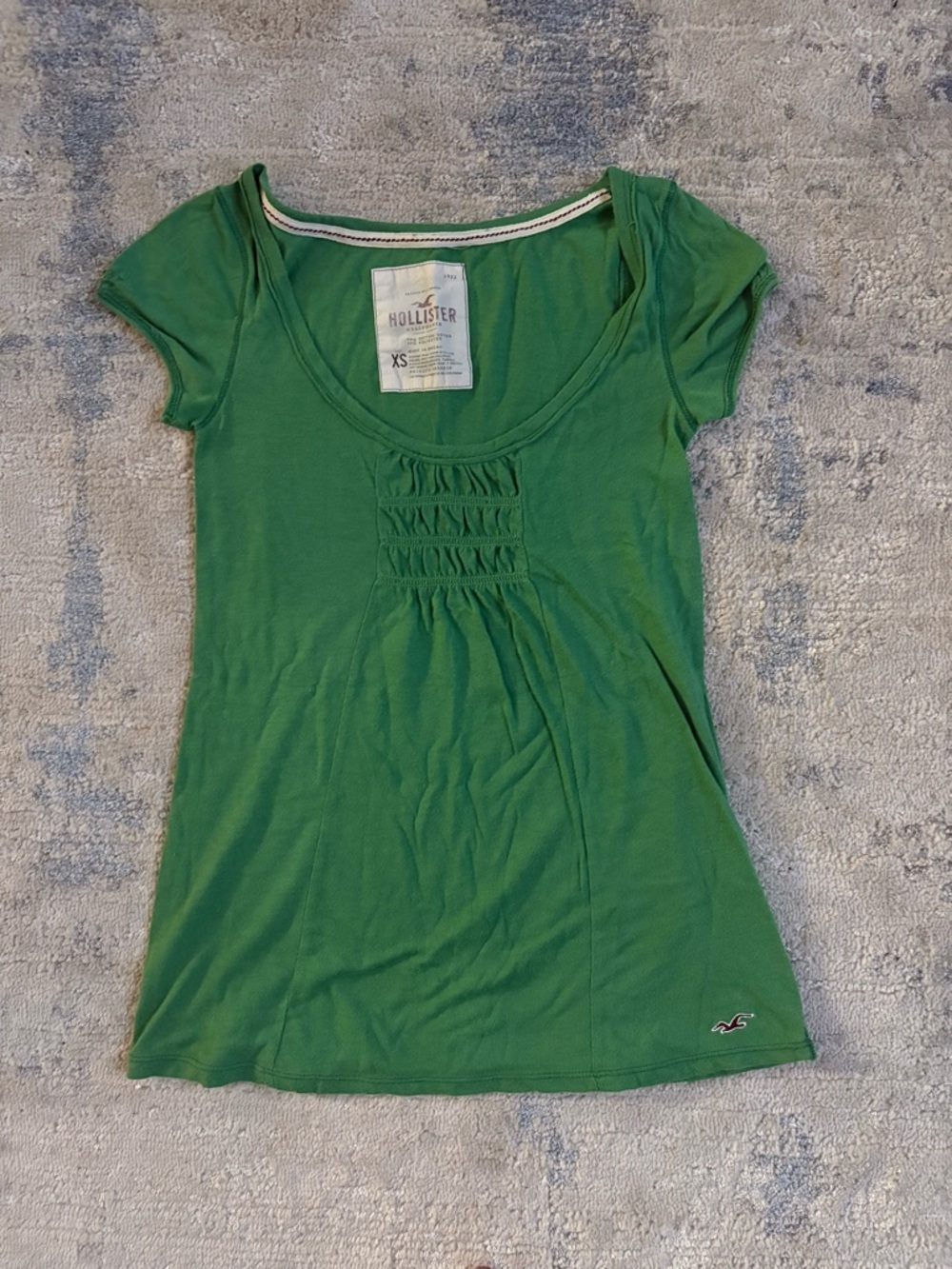 Vintage Y2K Hollister Green Scoop Neck Short Sleeve Top - XS
